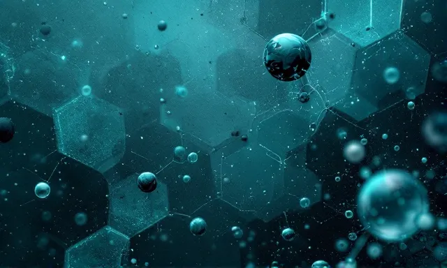 Semaglutide research illustration — abstract cool scientific motif